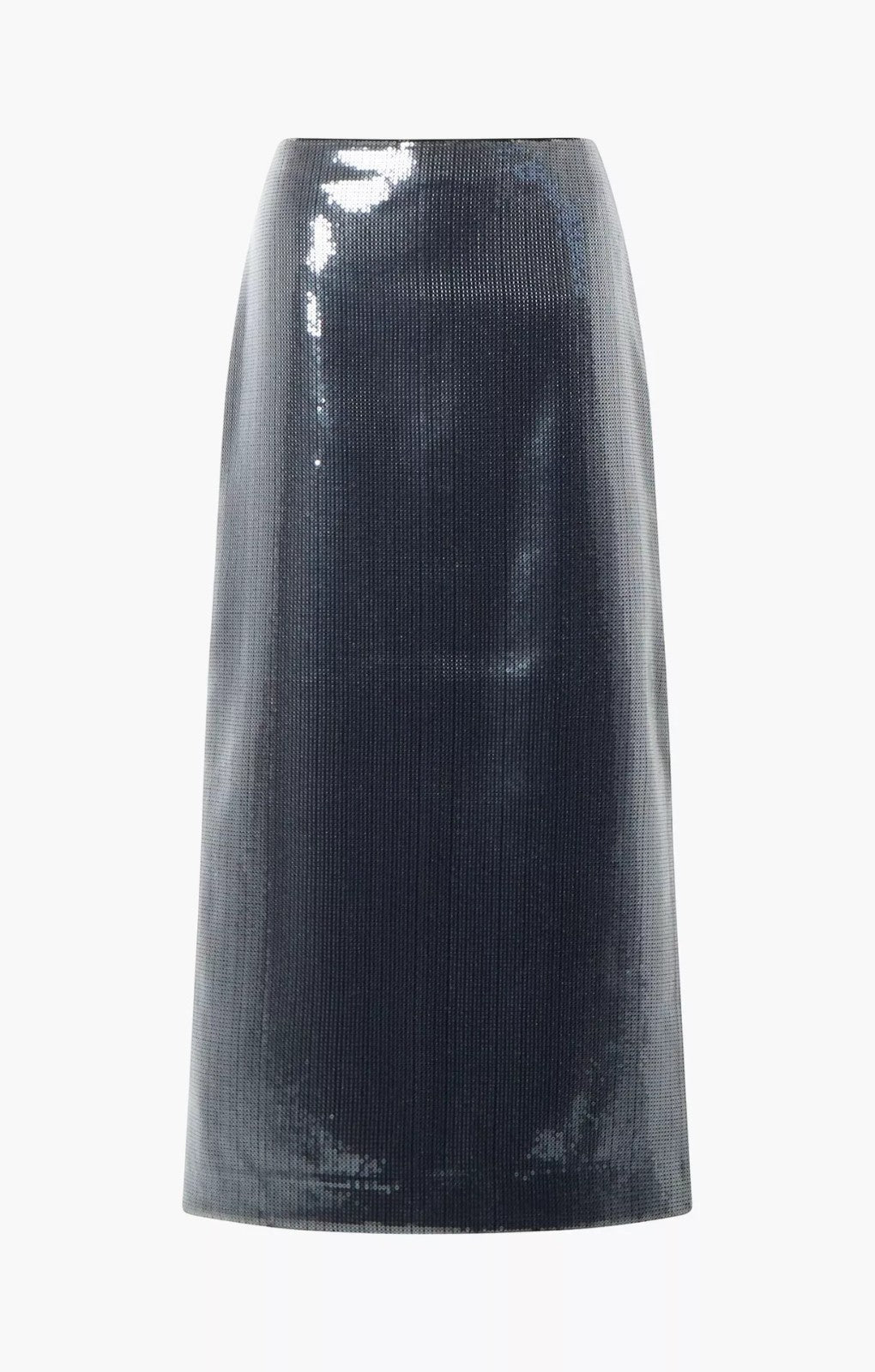 French Connection Amy Sequin Midi Skirt Gunmetal