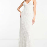 Asos Edition Neve Placement Embroidered And Beaded Cami Dress In Ivory