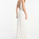 Asos Edition Neve Placement Embroidered And Beaded Cami Dress In Ivory