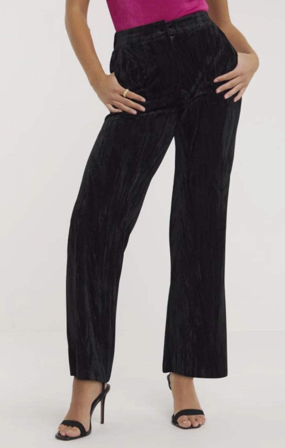 Simply Be Black Pleated Velour Co-Ord