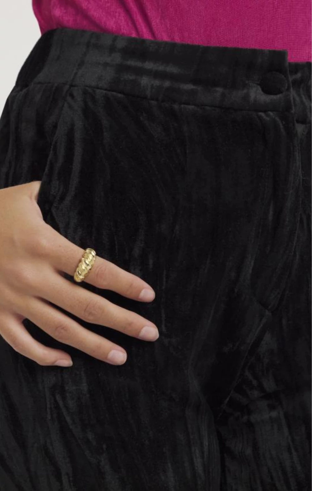 Simply Be Black Pleated Velour Co-Ord