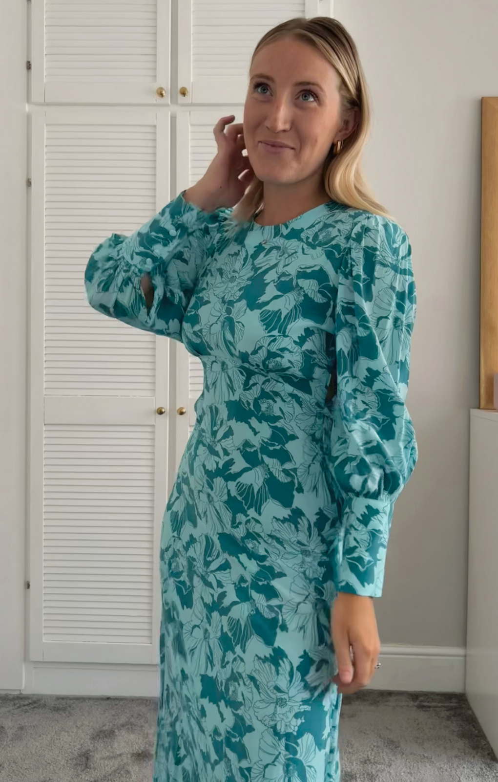 M&S Autograph Floral Empire Line Midi Shift Dress