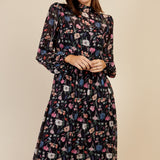 Little Mistress Floral Print Midaxi Dress