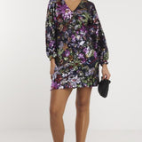 Joanna Hope Sequin Tie Neck Dress