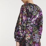 Joanna Hope Sequin Tie Neck Dress