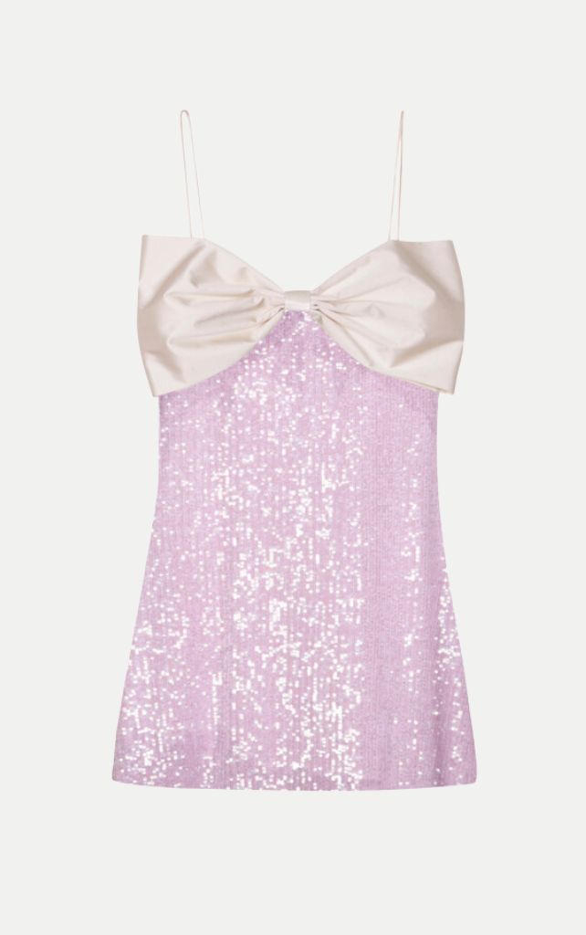 Harmur Big Bow Dress Lilac sequins