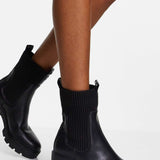 Replay Heeled Chelsea Boots in Black