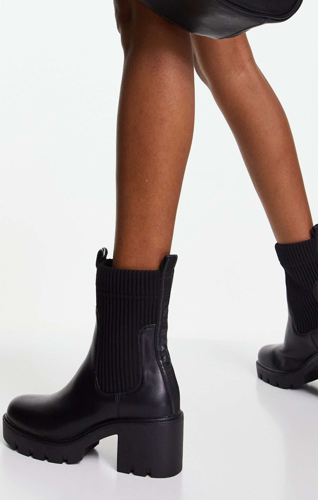 Replay Heeled Chelsea Boots in Black