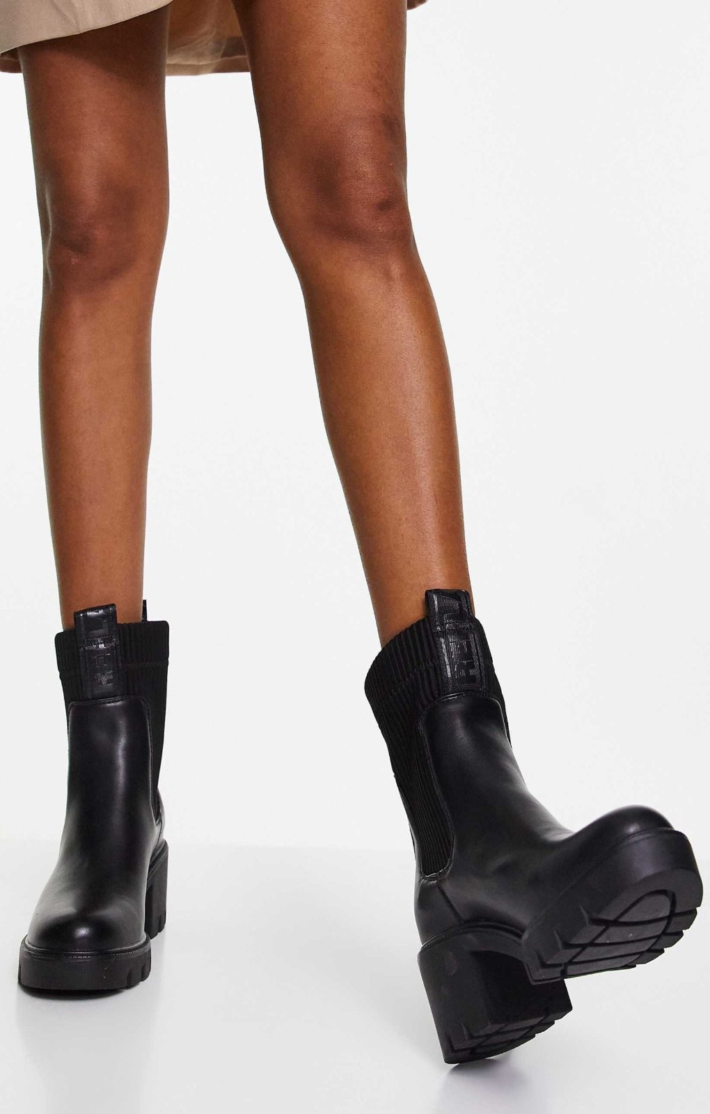 Replay Heeled Chelsea Boots in Black