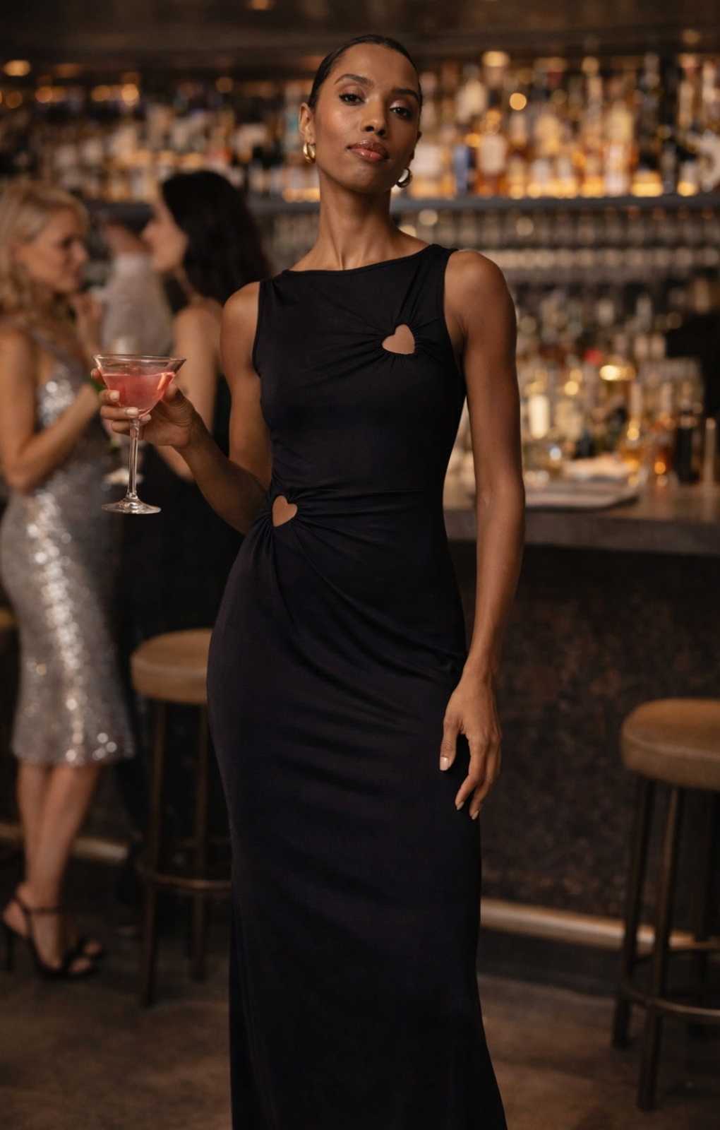 Rent Amy Lynn Harlie Black Heart Cut Out Maxi Dress | Hirestreet