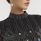 Joanna Hope Multi-coloured Geo Beaded Dress