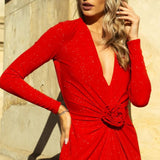 Roserry Mallorca Jersey Maxi Dress in Red