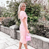 Closet London Cream Polka Dot Print Gathered Sleeve Midi Dress