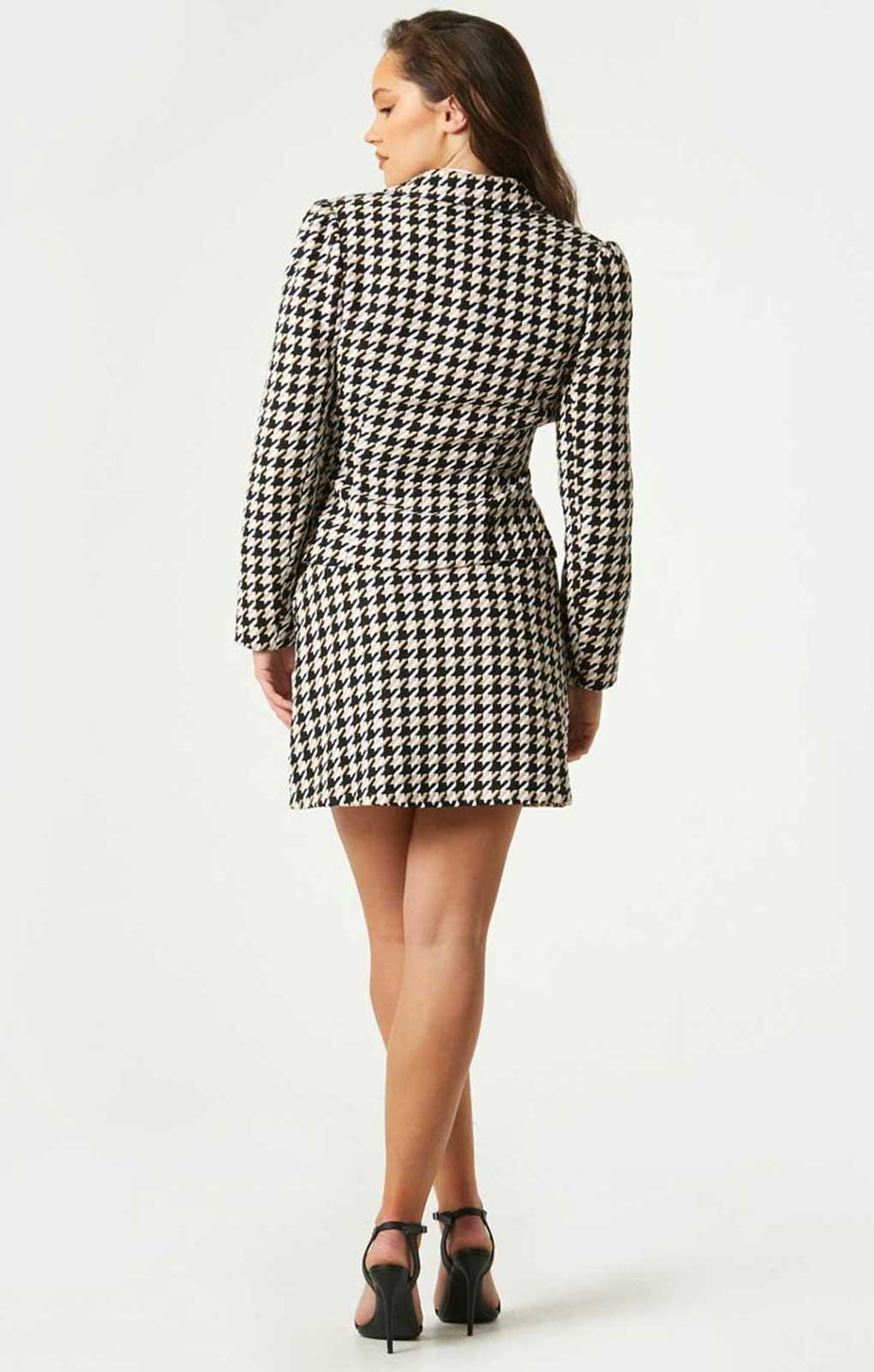 Little Mistress Keirah Houndstooth Fitted Blazer