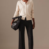 M&S Black Luxury High Waisted Wide Leg Jeans