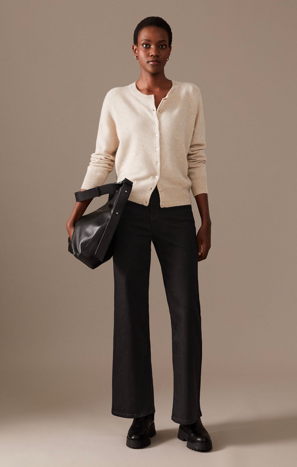 M&S Black Luxury High Waisted Wide Leg Jeans