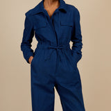 Little Mistress Mid-Blue Utility Jumpsuit By Vogue Williams