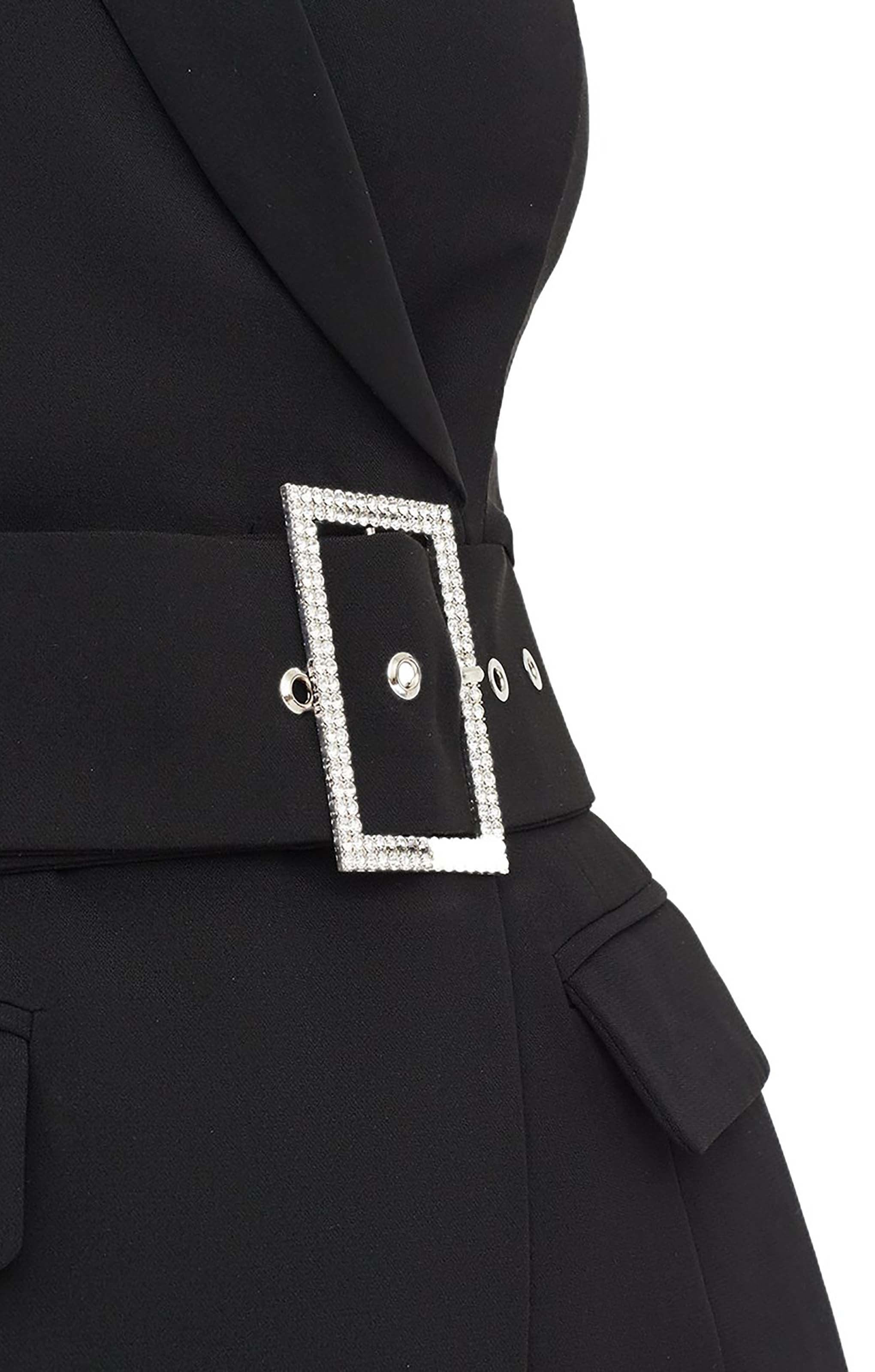 Lavish Alice Off The Shoulder Tuxedo Mini Dress
