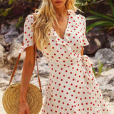 Seven Wonders White Polka Dot Mini Wrap Dress