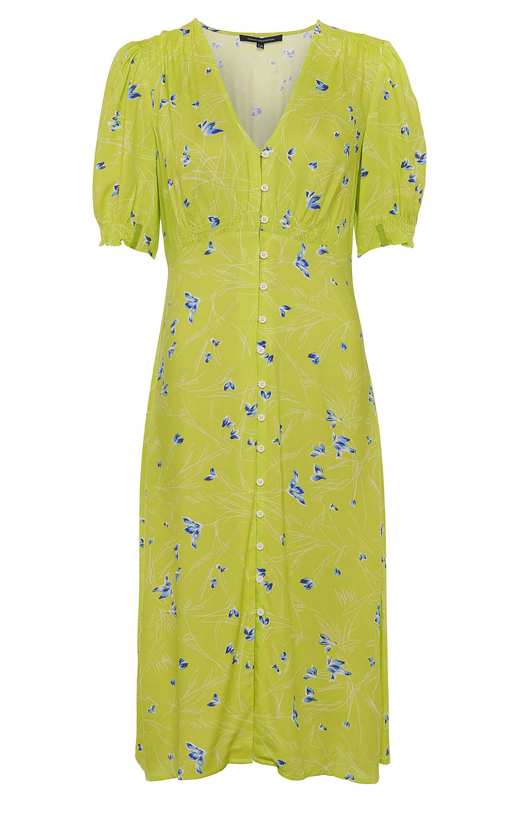 French Connection Lime Punch Ambar Printed Tea Dress