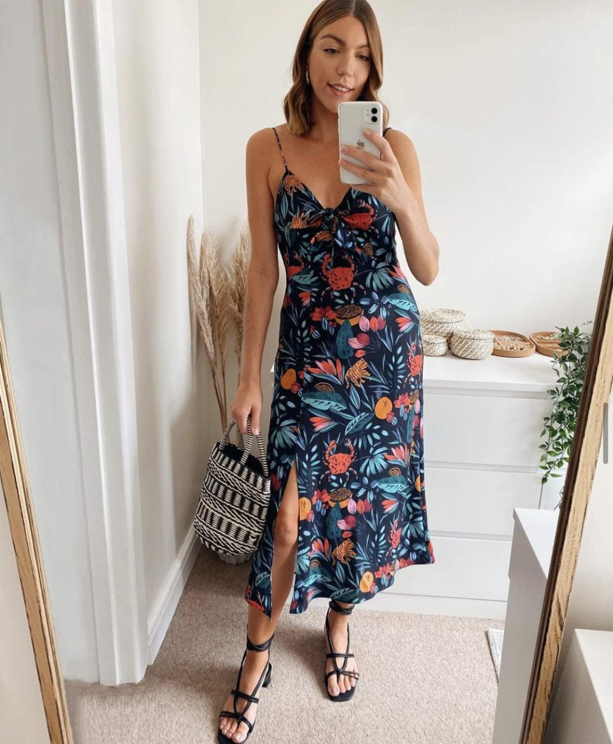 Finders Keepers Black Tropical Sally Dress