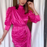 Saylor Romy Pink Satin Mini Dress