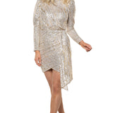 Saylor Bianca Gold Sequin Mini Dress