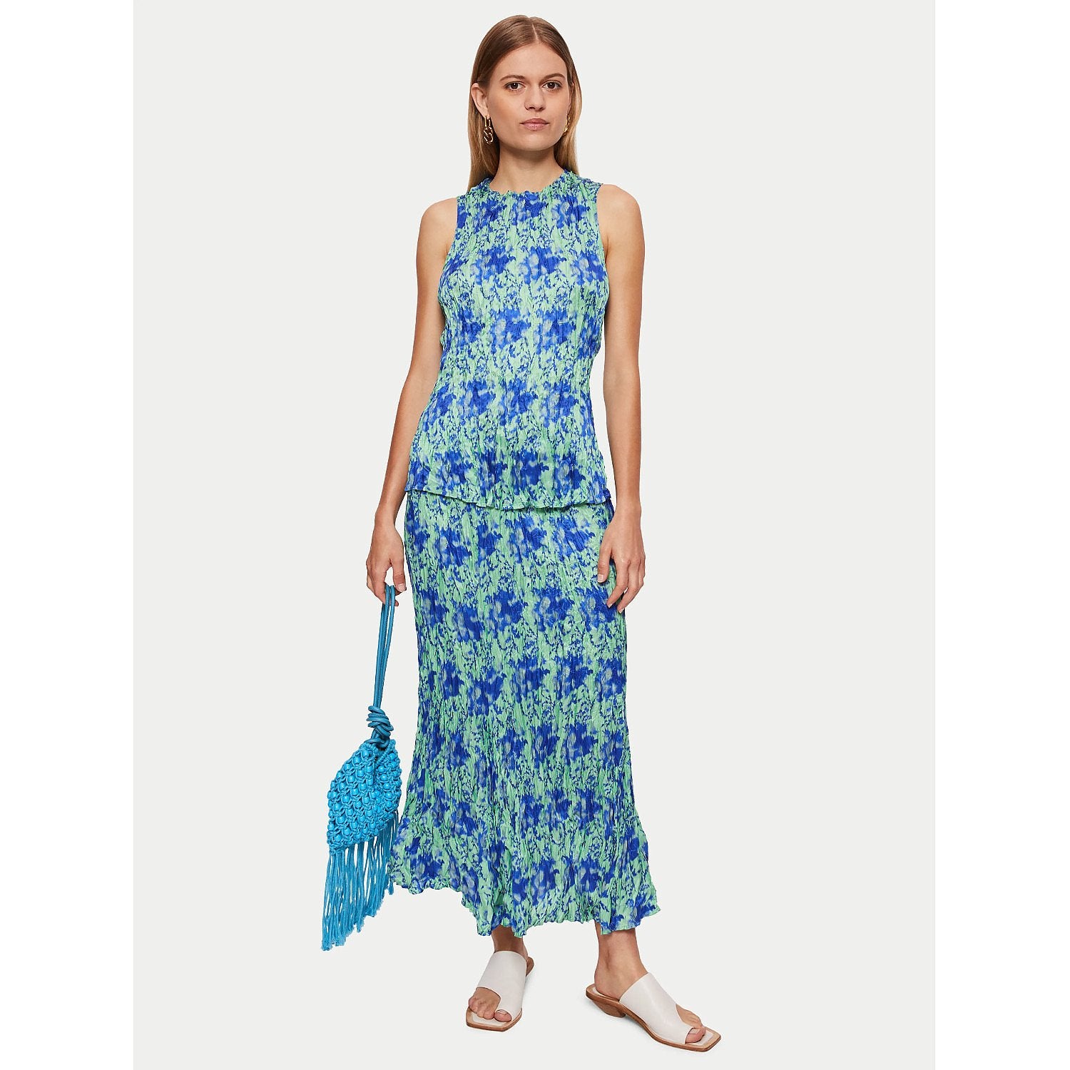 Jigsaw Tie Dye Crinkle Silk Mix Skirt – skirts by Jigsaw, available to rent from Hirestreet