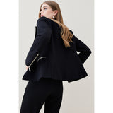 Karen Millen Compact Stretch Biker Detail Tailored Jacket – coats & jackets by Karen Millen, available to rent from Hirestreet