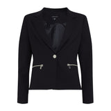 Karen Millen Compact Stretch Biker Detail Tailored Jacket – coats & jackets by Karen Millen, available to rent from Hirestreet
