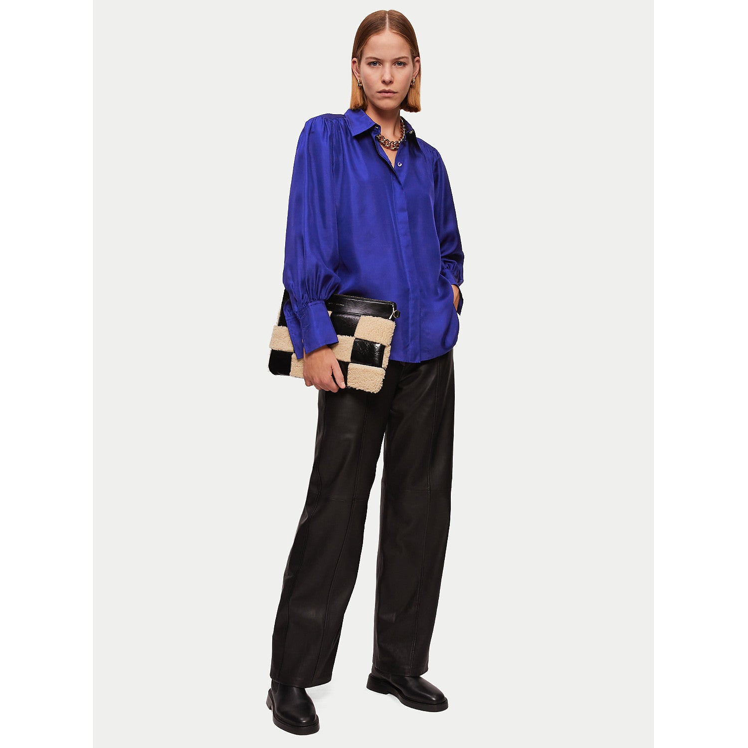Jigsaw Stitch Detail Silk Shirt – tops by Jigsaw, available to rent from Hirestreet
