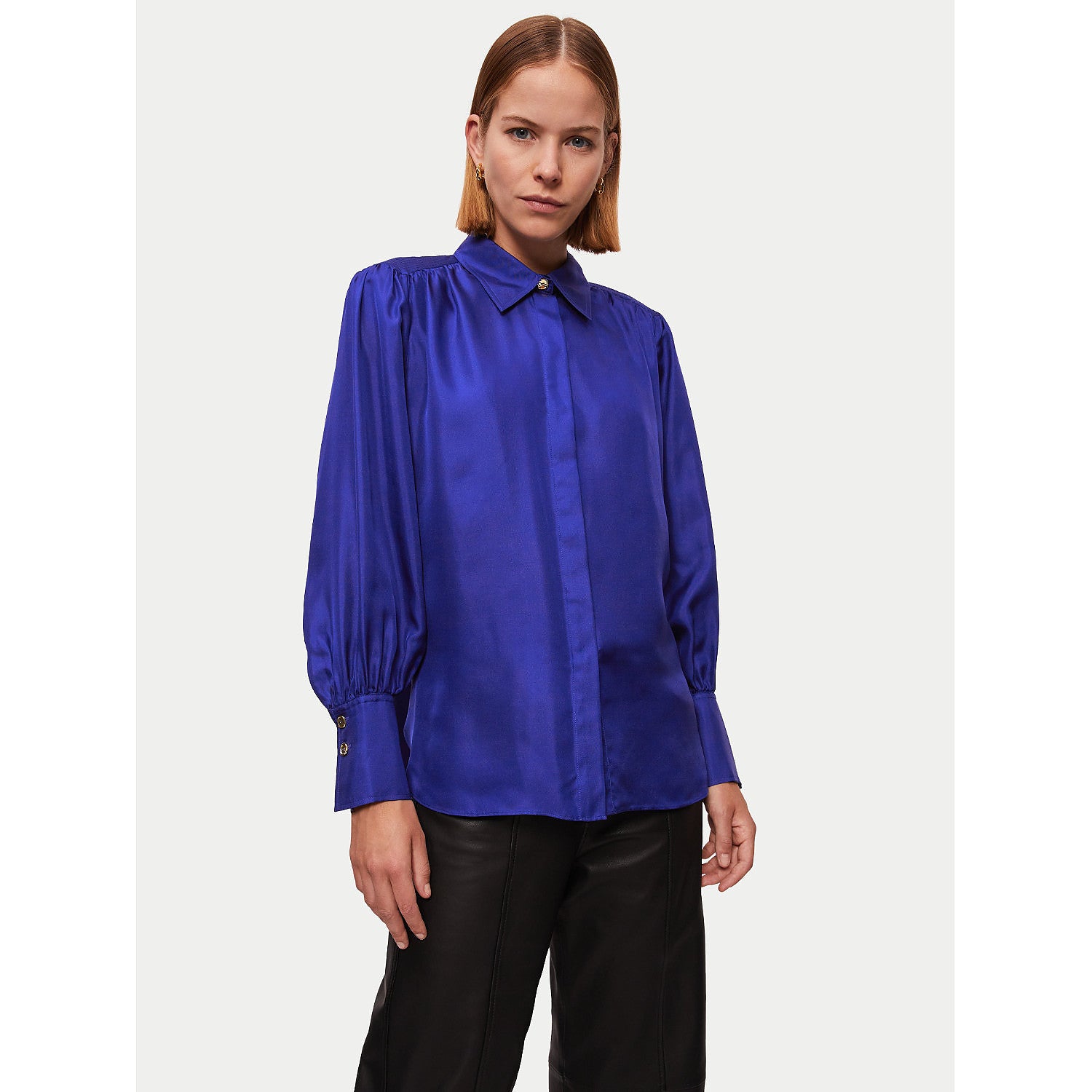Jigsaw Stitch Detail Silk Shirt – tops by Jigsaw, available to rent from Hirestreet