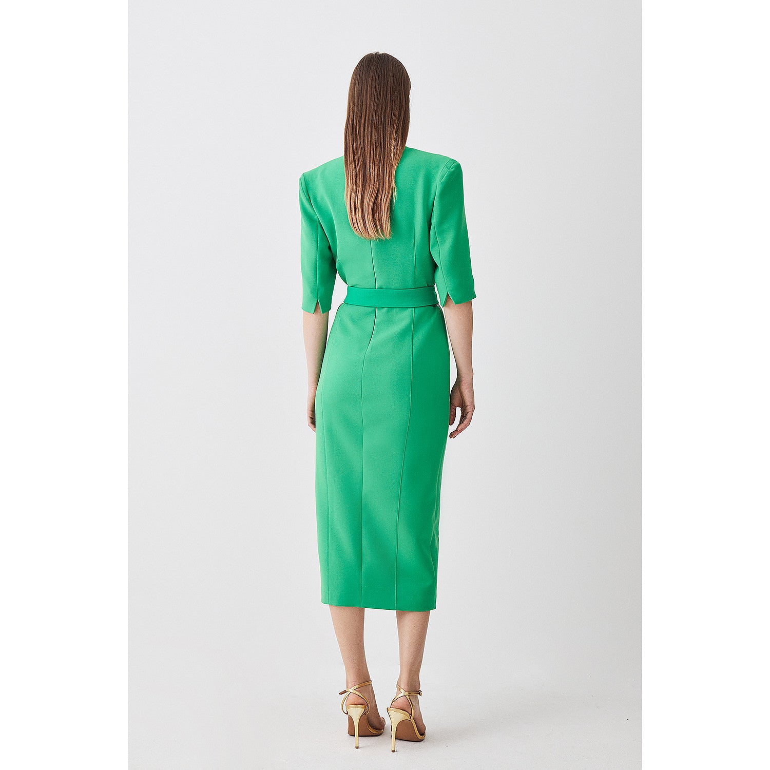 Karen Millen Compact Stretch Lace Up Forever Midi Dress – dresses by Karen Millen, available to rent from Hirestreet
