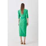 Karen Millen Compact Stretch Lace Up Forever Midi Dress – dresses by Karen Millen, available to rent from Hirestreet