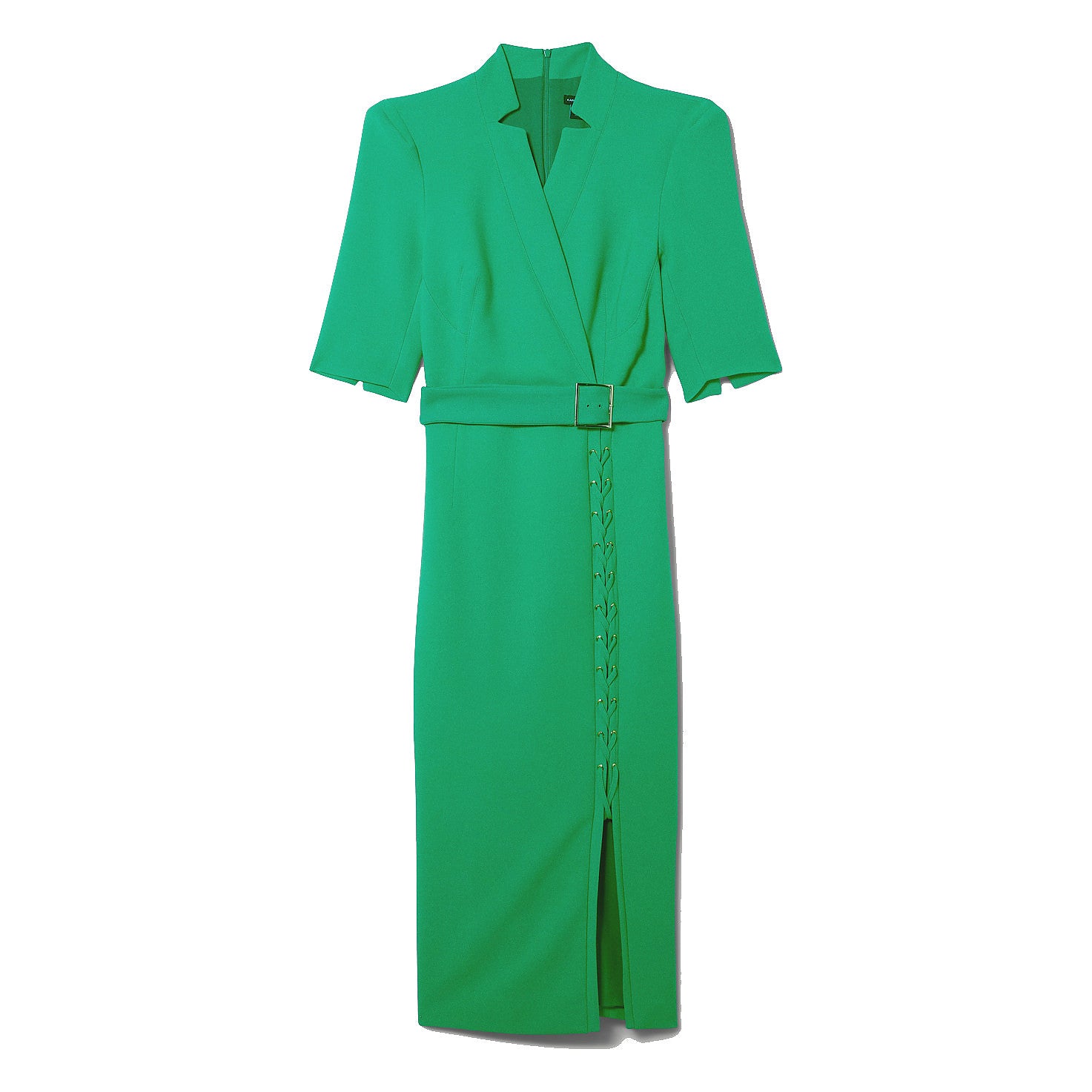 Karen Millen Compact Stretch Lace Up Forever Midi Dress – dresses by Karen Millen, available to rent from Hirestreet