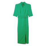 Karen Millen Compact Stretch Lace Up Forever Midi Dress – dresses by Karen Millen, available to rent from Hirestreet