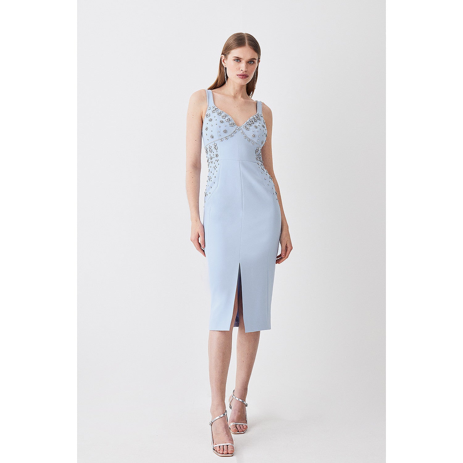 Karen Millen Embellished Stretch Woven Midi Dress – dresses by Karen Millen, available to rent from Hirestreet