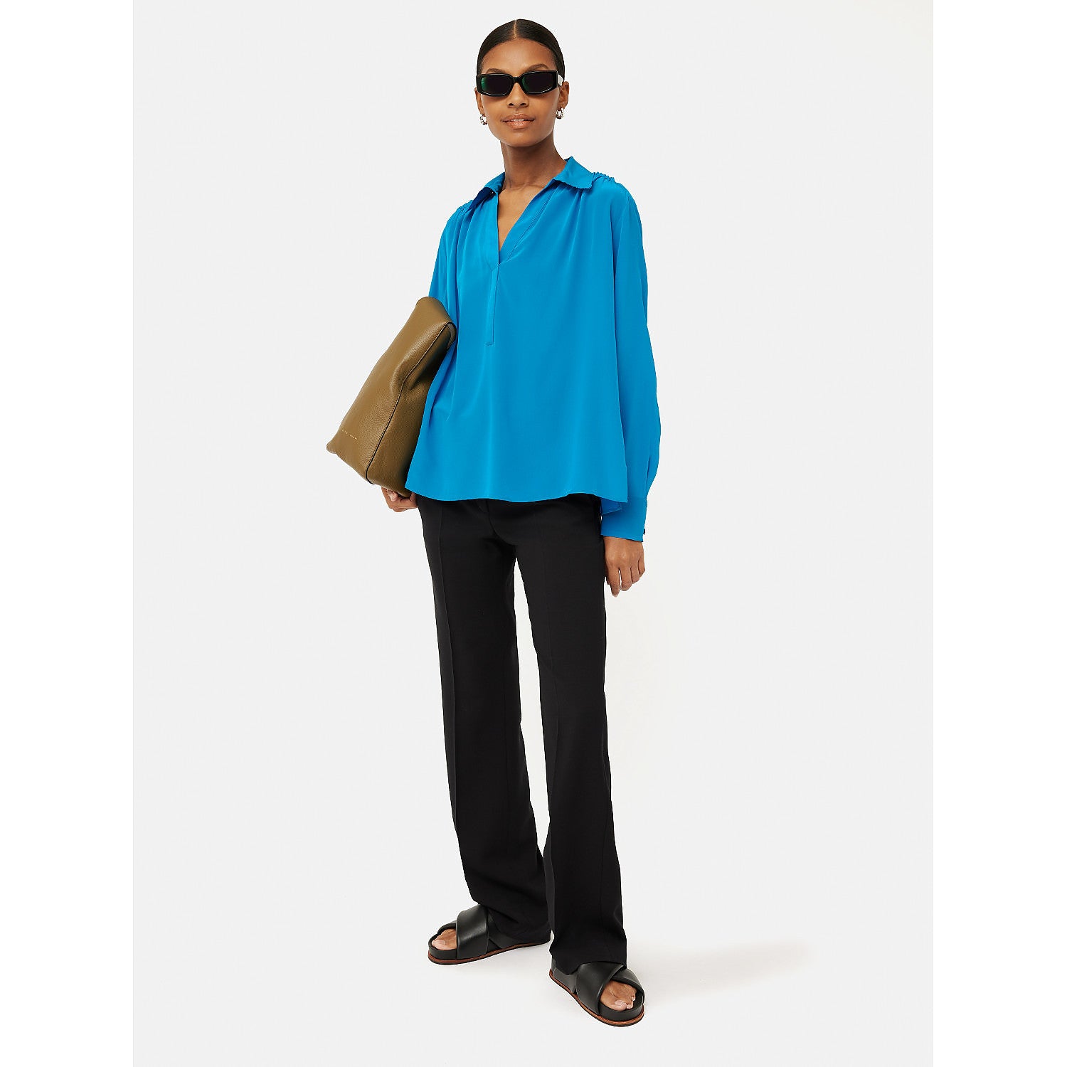 Jigsaw Silk Long Sleeve Blouse – tops by Jigsaw, available to rent from Hirestreet