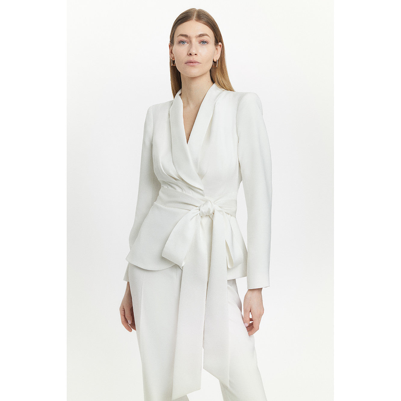 Karen Millen Tailored Blazer Tie Waist Jumpsuit – jumpsuits & playsuits by Karen Millen, available to rent from Hirestreet