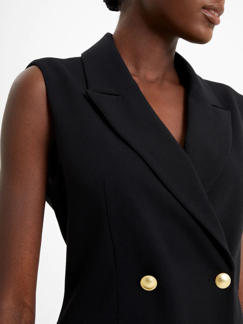 French Connection Whisper Sleeveless Tux Mini Dress