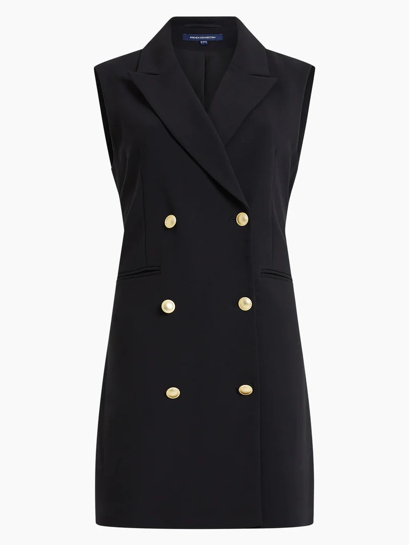 French Connection Whisper Sleeveless Tux Mini Dress