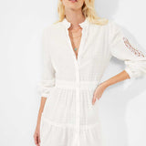 French Connection Arpina Lace-Mix Mini Dress Summer White