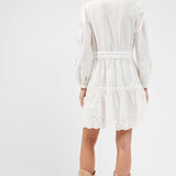 French Connection Arpina Lace-Mix Mini Dress Summer White