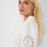 French Connection Arpina Lace-Mix Mini Dress Summer White