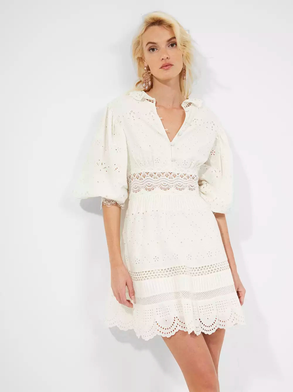 French Connection Biton Embroidery Mini Dress