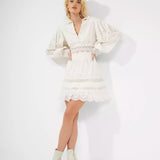 French Connection Biton Embroidery Mini Dress