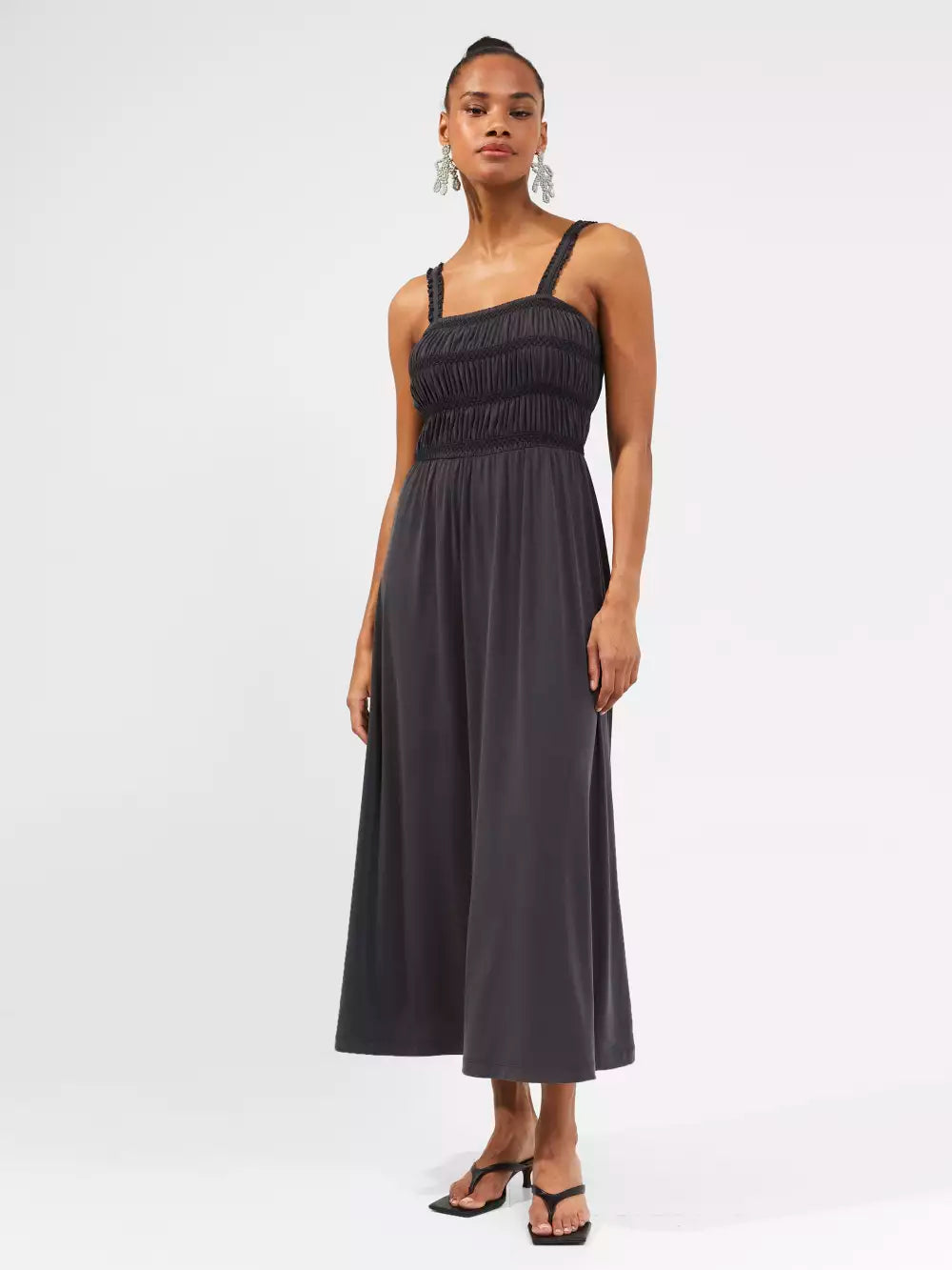 French Connection Rinia Modal Jersey Maxi Dress Washed Black French Connection Rinia Modal Jersey Maxi Dress Washed Black