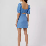 French Connection Elao Whisper Cut Out Back Dress Chalk Blue