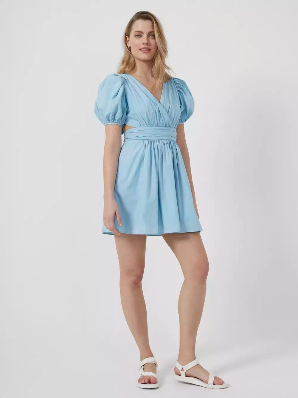 French Connection Rhodes Poplin V-Neck Mini Dress