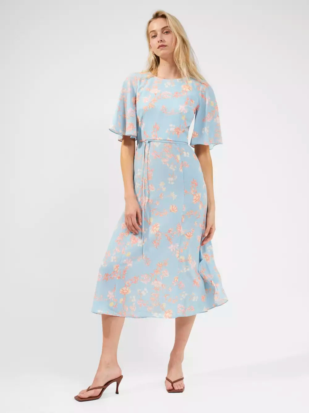 French Connection Diana Verona Crepe Midi Dress Forget Me Not product image